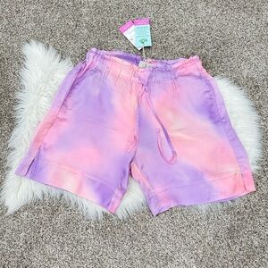 DEHA Women's Hype Tie Dye Lightweight Viscose Bermuda Shorts Pink Size M